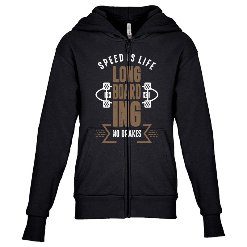 Longboarding Design Youth Zipper Hoodie | Artistshot