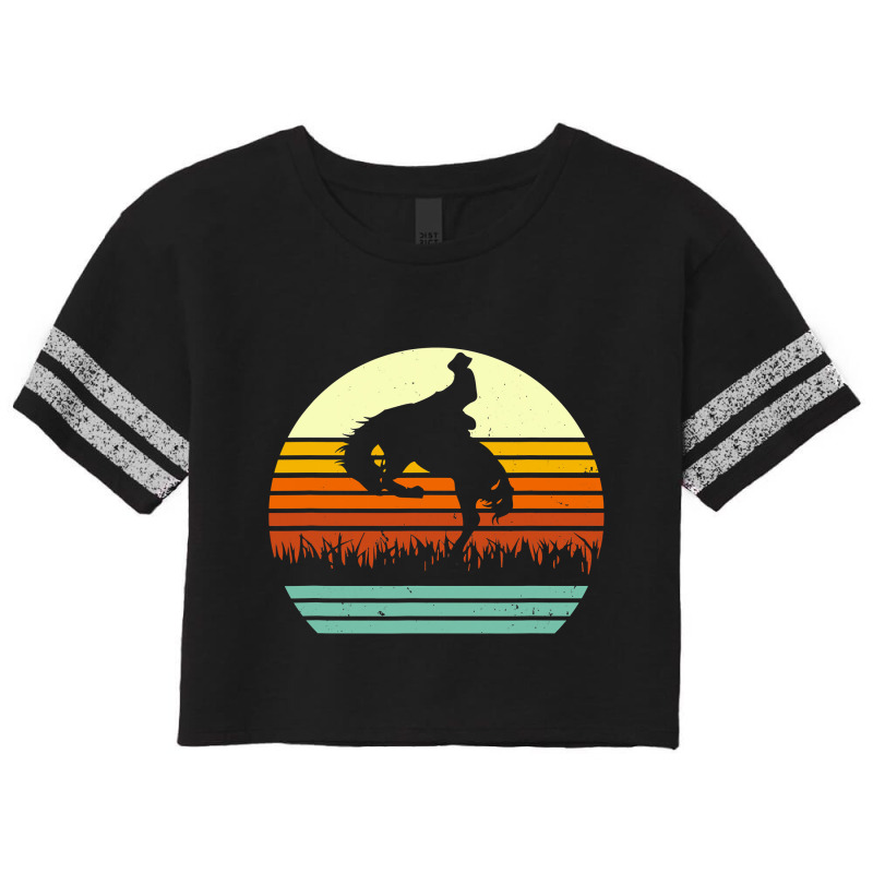 Rodeo Bucking Bronco Horse Retro Style Scorecard Crop Tee by moonlight2270 | Artistshot