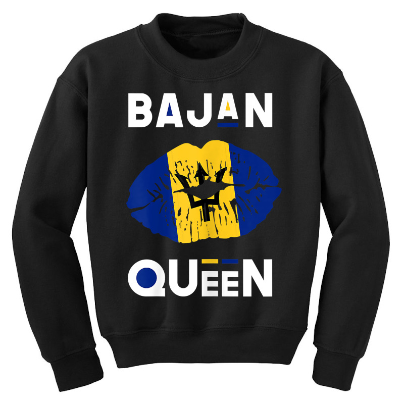 Womens Bajan Queen Shirt Barbados Flag Lips Barbadian Pride T Shirt Youth Sweatshirt by ToanJeiza | Artistshot