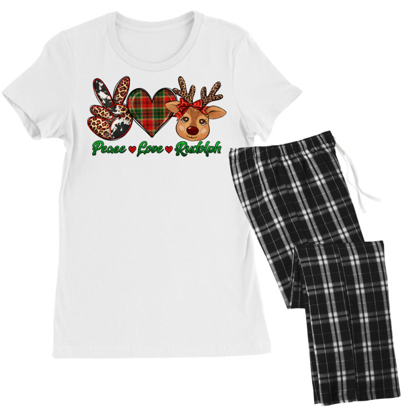 Peace Love Rudolph Women's Pajamas Set | Artistshot