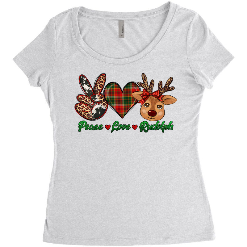 Peace Love Rudolph Women's Triblend Scoop T-shirt | Artistshot