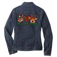 Peace Love Rudolph Ladies Denim Jacket | Artistshot