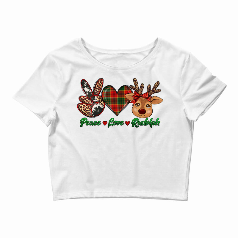 Peace Love Rudolph Crop Top | Artistshot