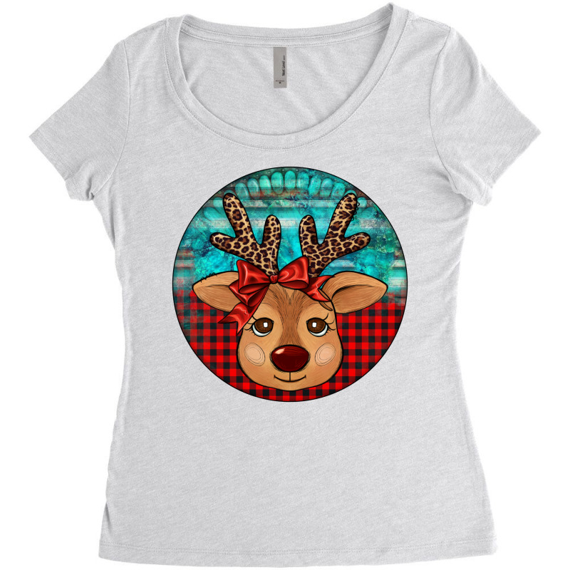 Reindeer Christmas Women's Triblend Scoop T-shirt | Artistshot