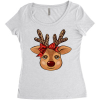 Reindeer Face Women's Triblend Scoop T-shirt | Artistshot