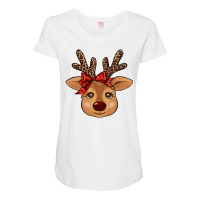 Reindeer Face Maternity Scoop Neck T-shirt | Artistshot