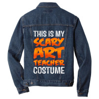 This Is My Scary Art Teacher Costume Shirt Funny Halloween Design Char Men Denim Jacket | Artistshot