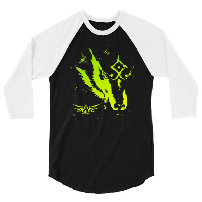 Wolf Link 3/4 Sleeve Shirt Designed By Mdk Art