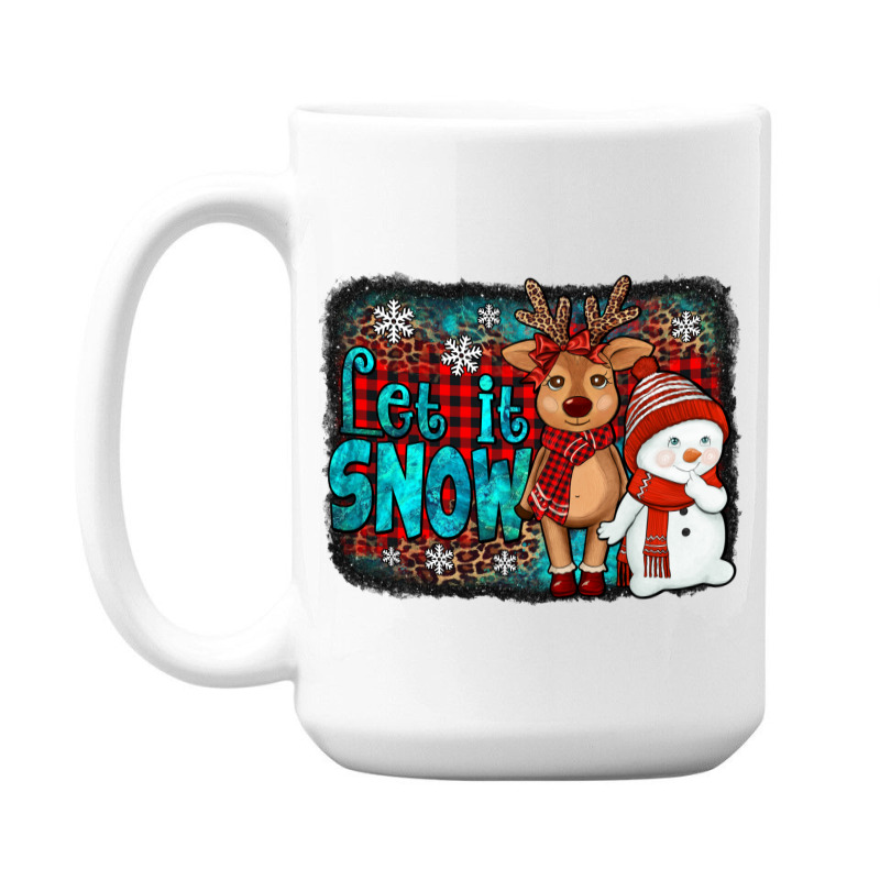 Let It Snow Reindeer And Snowman 15 Oz Coffee Mug | Artistshot