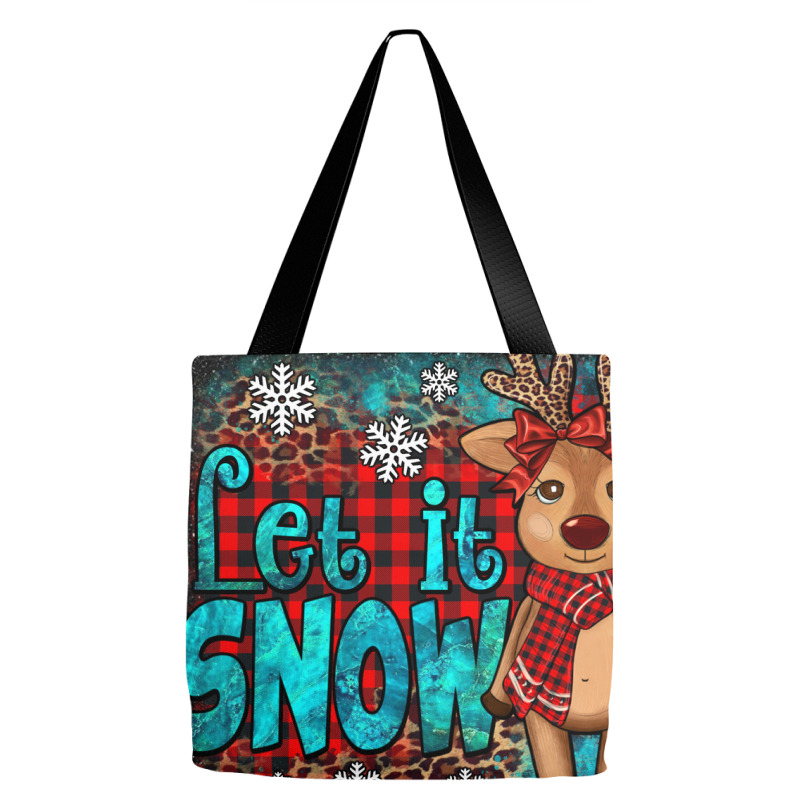 Let It Snow Reindeer And Snowman Tote Bags | Artistshot