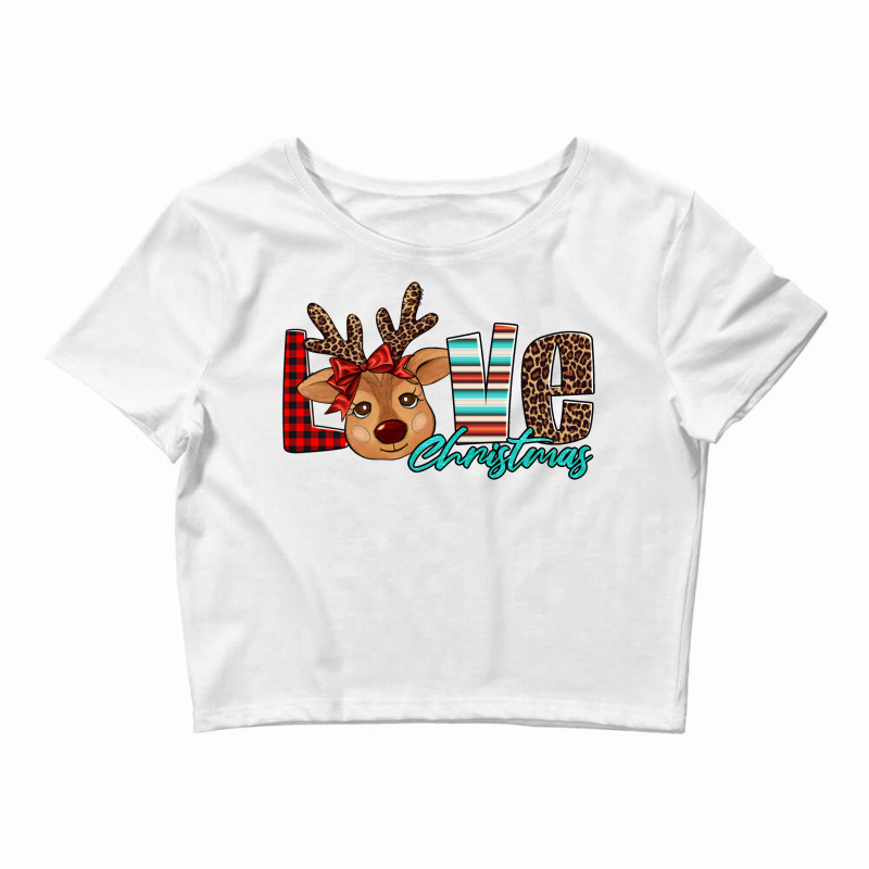 Love Christmas Reindeer Crop Top | Artistshot