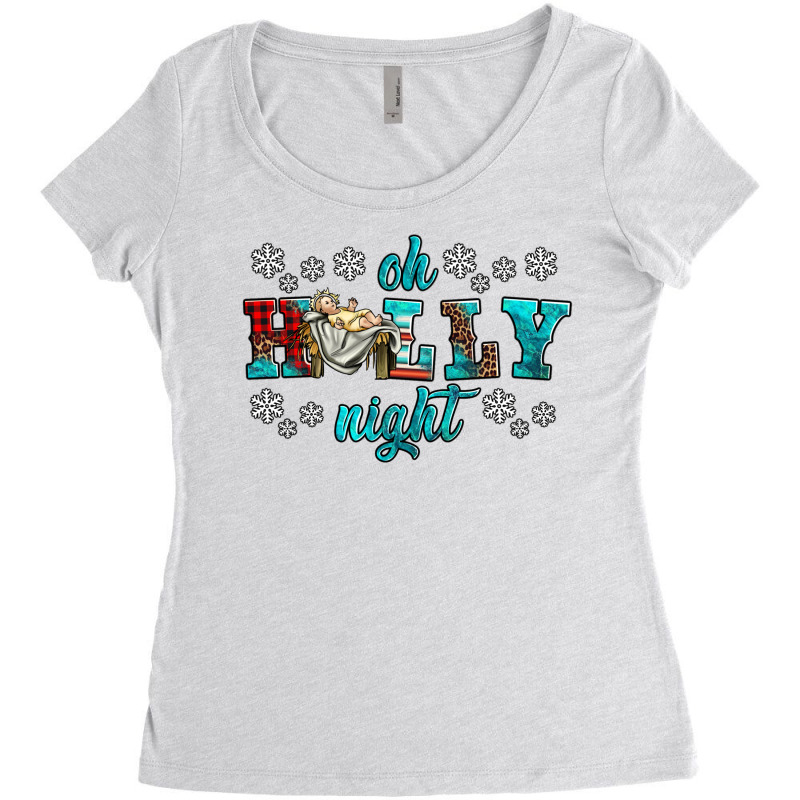 Oh Holly Night Baby Jesus Women's Triblend Scoop T-shirt | Artistshot