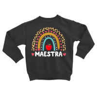 Womens Maestra Bilingual Regalos Spanish Teacher Maestra Rainbow V Nec Toddler Sweatshirt | Artistshot