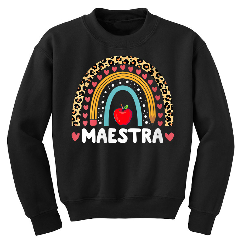 Womens Maestra Bilingual Regalos Spanish Teacher Maestra Rainbow V Nec Youth Sweatshirt by AbidahToenges | Artistshot