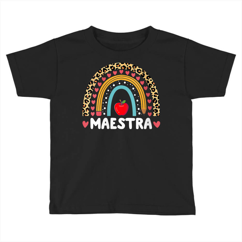 Womens Maestra Bilingual Regalos Spanish Teacher Maestra Rainbow V Nec Toddler T-shirt by AbidahToenges | Artistshot