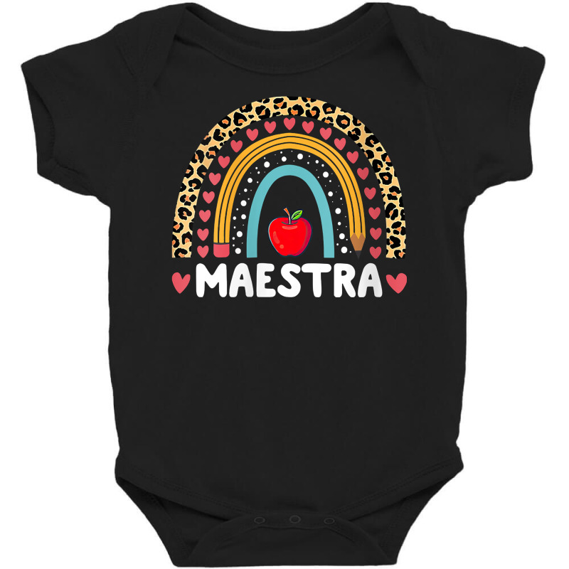 Womens Maestra Bilingual Regalos Spanish Teacher Maestra Rainbow V Nec Baby Bodysuit by AbidahToenges | Artistshot