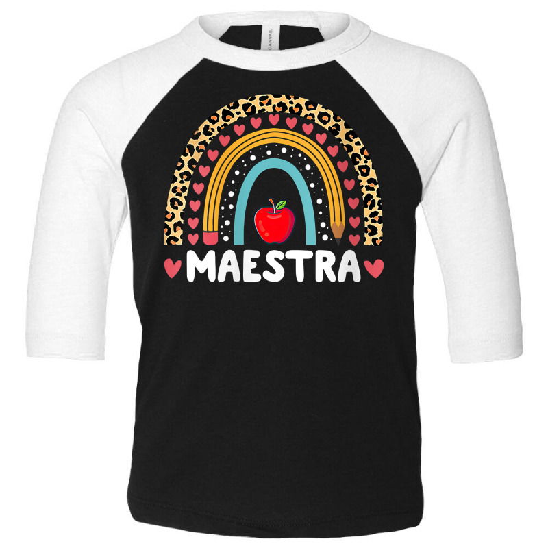 Womens Maestra Bilingual Regalos Spanish Teacher Maestra Rainbow V Nec Toddler 3/4 Sleeve Tee by AbidahToenges | Artistshot