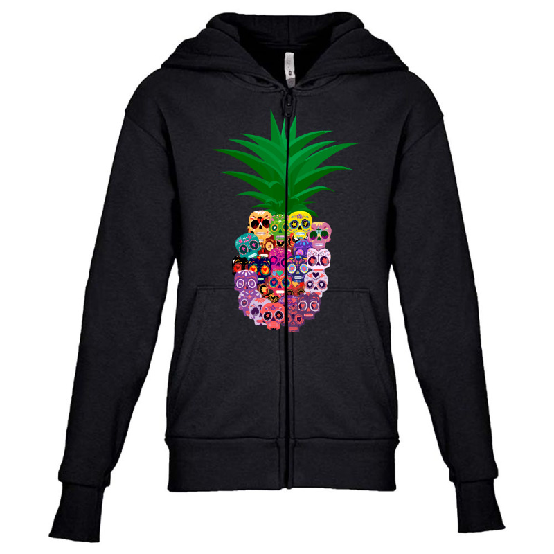 Halloween T  Shirt Calavera Pineapple Halloween T  Shirt Youth Zipper Hoodie by yourselfunpleasant | Artistshot