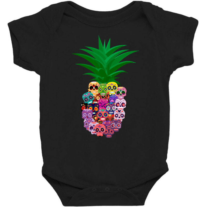 Halloween T  Shirt Calavera Pineapple Halloween T  Shirt Baby Bodysuit by yourselfunpleasant | Artistshot