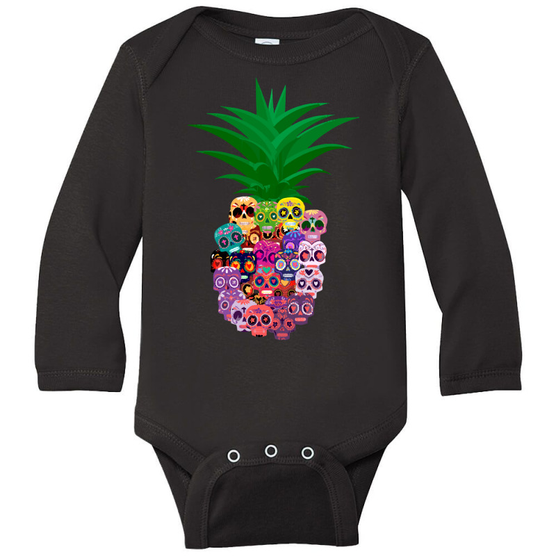 Halloween T  Shirt Calavera Pineapple Halloween T  Shirt Long Sleeve Baby Bodysuit by yourselfunpleasant | Artistshot