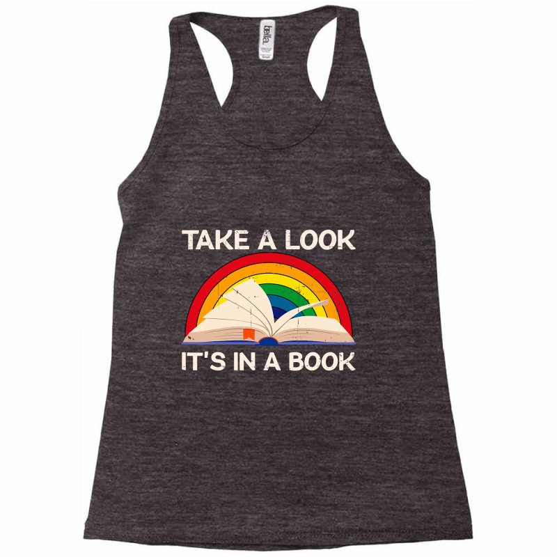 Vintage Sunset Rainbow Take A Look It S In A Book Reading T Shirt Racerback Tank by LoriMccarty89 | Artistshot