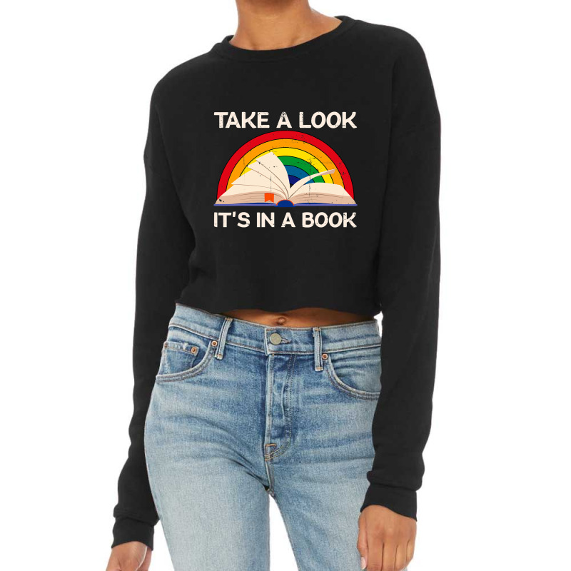 Vintage Sunset Rainbow Take A Look It S In A Book Reading T Shirt Cropped Sweater by LoriMccarty89 | Artistshot