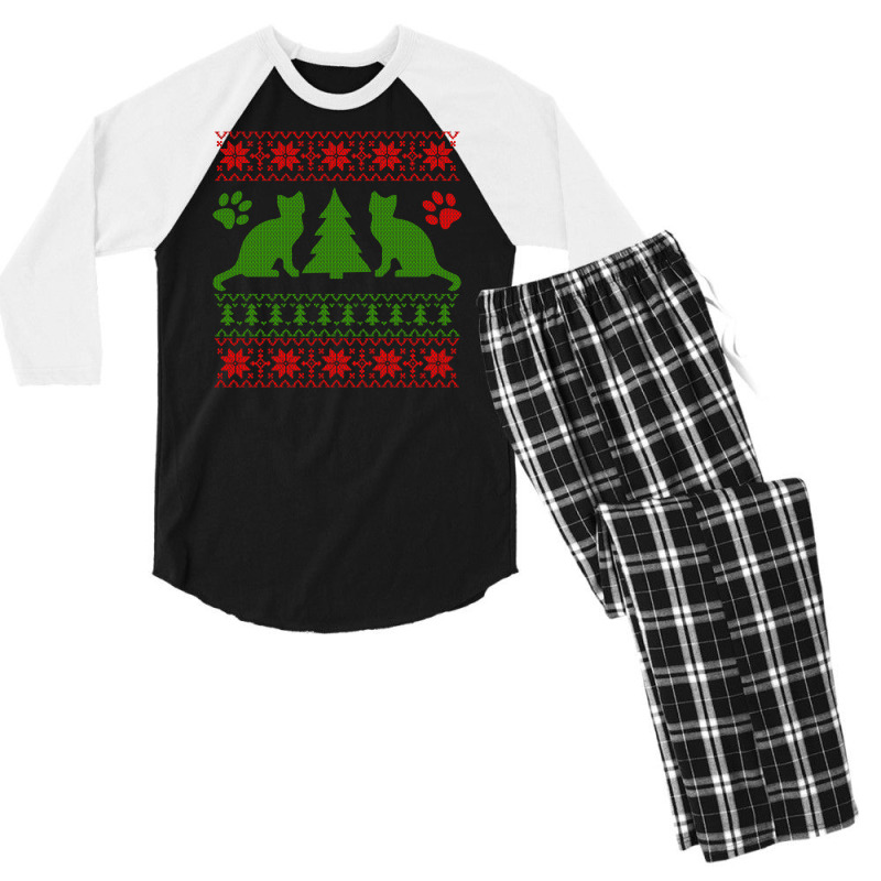 Ugly Meow Christmas Men's 3/4 Sleeve Pajama Set | Artistshot