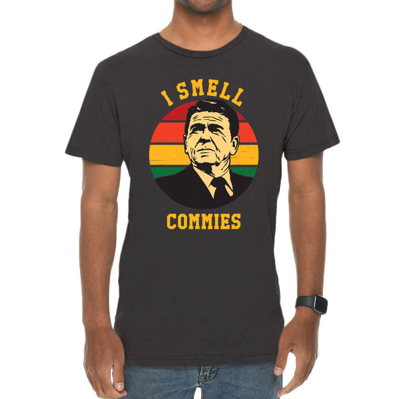 Funny Ronald Reagan I Smell Commies Political Humor Vintage T-Shirt by trokeryth | Artistshot