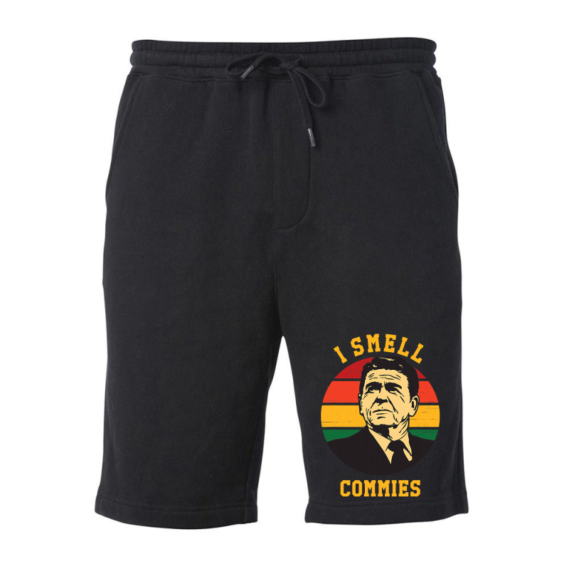 Funny Ronald Reagan I Smell Commies Political Humor Fleece Short by trokeryth | Artistshot