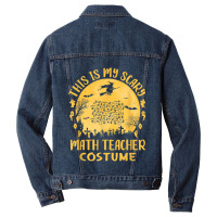 This Is My Scary Math Teacher Costume Halloween Celebration Mask Men Denim Jacket | Artistshot