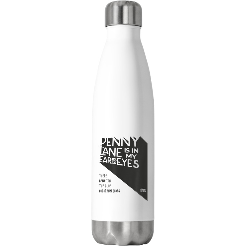 Lyrics By Lennon And Mccartney - Penny Lane Women Men Stainless Steel Water Bottle | Artistshot