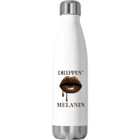 Womens Drippin Melanin Lips Black History Pride Blm African Women Tank Stainless Steel Water Bottle | Artistshot