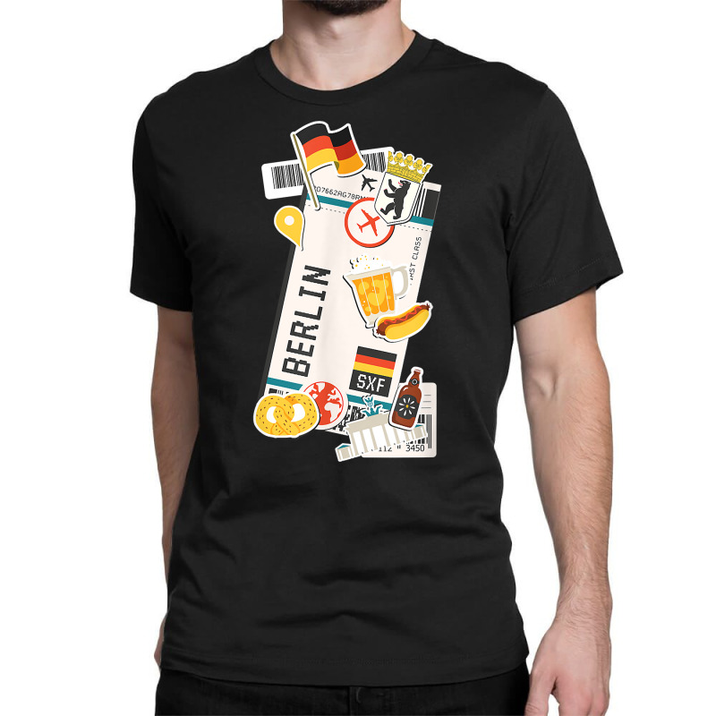 Berlin Germany Boarding Pass Airplane Ticket Travel T Shirt Classic T-shirt | Artistshot