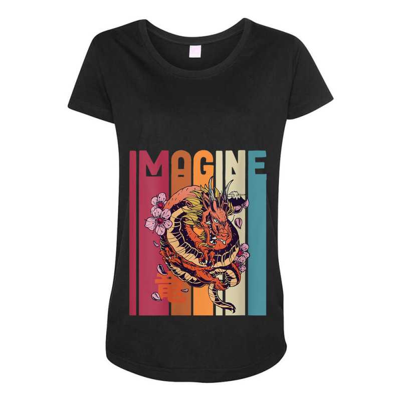 Womens Imagine Great Dragon Vintage Cool Art Great Art Character Maternity Scoop Neck T-shirt by HailieDesign | Artistshot