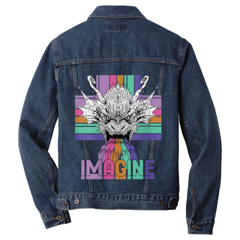 Womens Imagine Magical And Mythical Fantasy Dragons Character Videogam Men Denim Jacket by HailieDesign | Artistshot