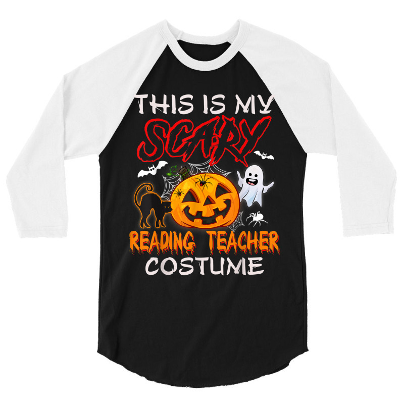 This Is My Scary Reading Teacher Costume Pumpkin Halloween Funny Gifts 3/4 Sleeve Shirt | Artistshot