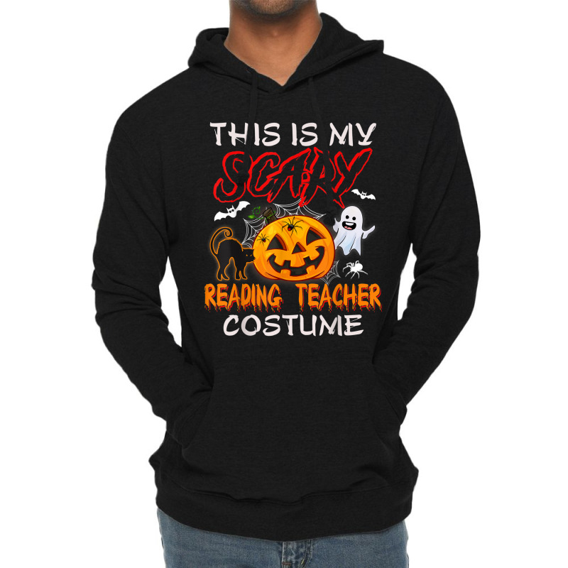 This Is My Scary Reading Teacher Costume Pumpkin Halloween Funny Gifts Lightweight Hoodie | Artistshot