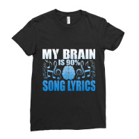 My Brain Is 90 Song Lyrics Novelty Design Vintage Retro Ladies Fitted T-shirt | Artistshot