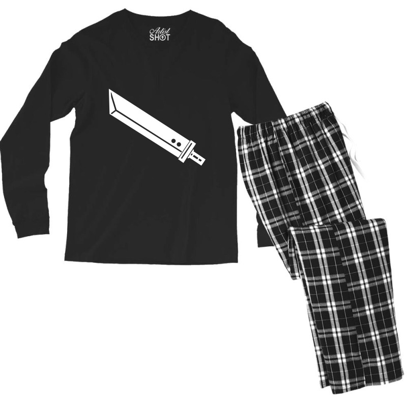 Buster Sword   Minimalist  Final Fantasy 7 Men's Long Sleeve Pajama Set by jammuter | Artistshot