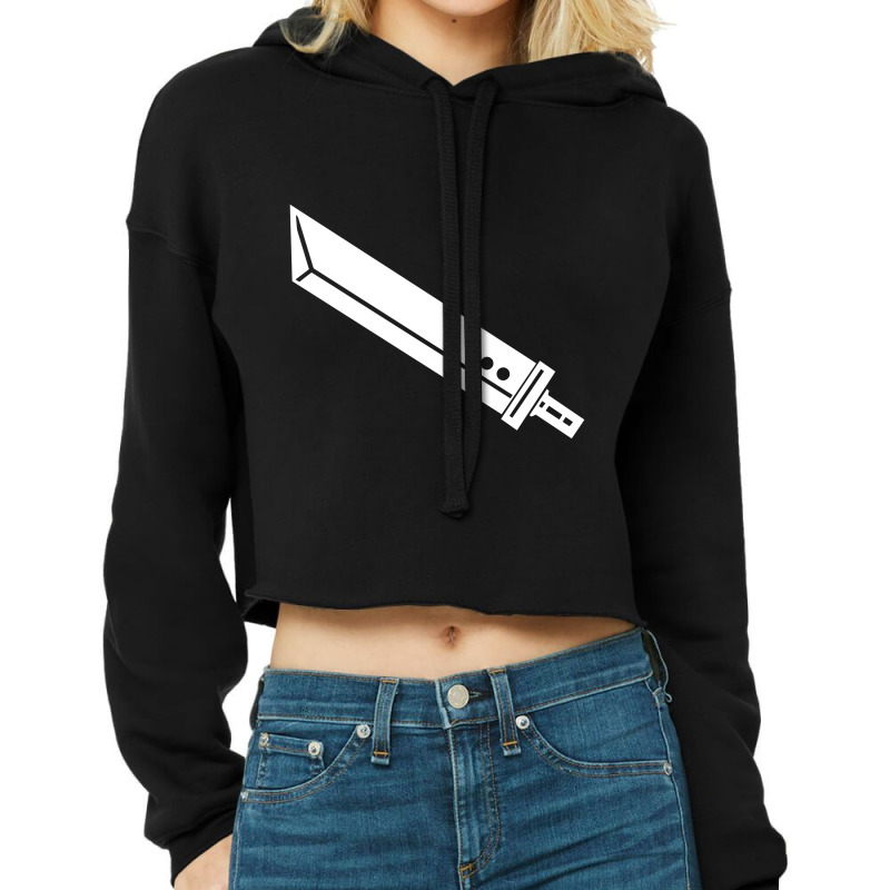 Buster Sword   Minimalist  Final Fantasy 7 Cropped Hoodie by jammuter | Artistshot