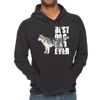 Best Dog Dad Ever Siberian Husky Dog Lovers Vintage Hoodie | Artistshot