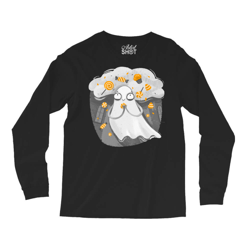 Ghost T  Shirt Cute Little Ghost T  Shirt Long Sleeve Shirts by orangesagreement | Artistshot