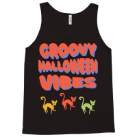 Groovy Halloween Vibes T  Shirt Groovy Halloween Vibes Cats Retro Colo Tank Top | Artistshot