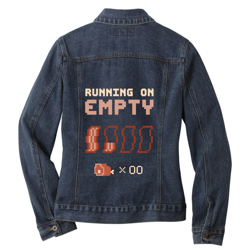 Running On Empty  Bacon Ladies Denim Jacket by jammuter | Artistshot