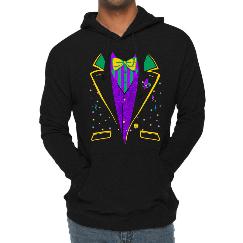 Mardi Gras Tuxedo Costume  Carnival Parade Design Lightweight Hoodie | Artistshot