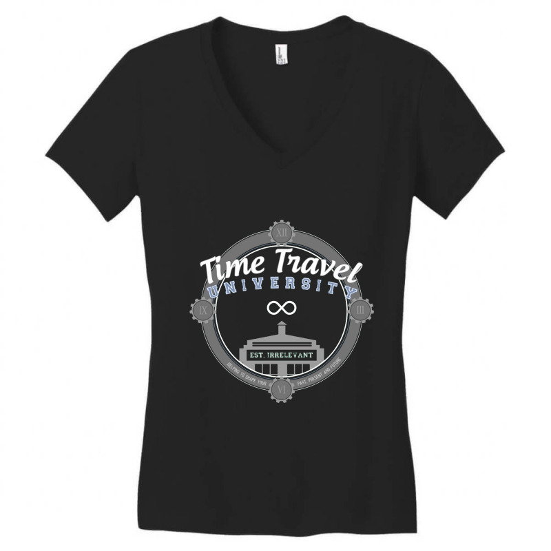 Time Travel University  Back To The Future Women's V-Neck T-Shirt by jammuter | Artistshot