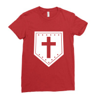 Wooden Shield   Minimalist  Cross Ladies Fitted T-shirt | Artistshot