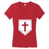 Wooden Shield   Minimalist  Cross Women's V-neck T-shirt | Artistshot