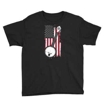 Bluegrass Banjo American Us Flag Musician Gift Youth Tee Designed By Danieart