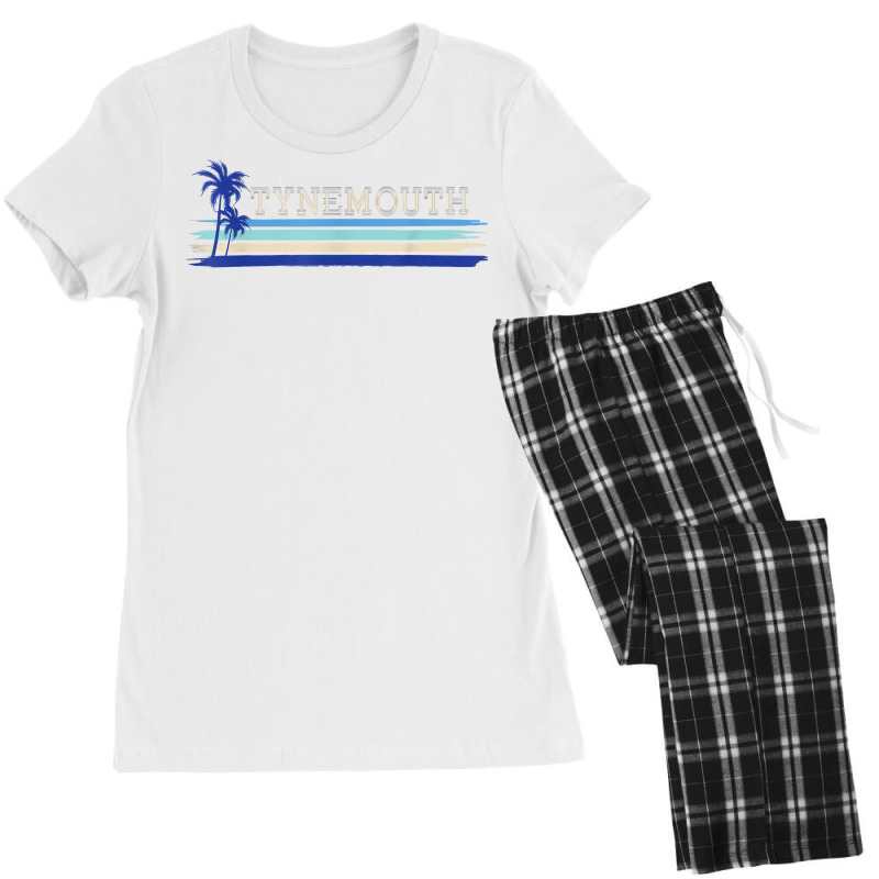 Tynemouth North Tyneside Seaside Holiday Retro Surf T Shirt Women's Pajamas Set by cheesebroughbrensen | Artistshot